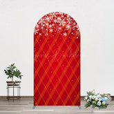Lofaris Red Snwoflake Festive Christmas Vibe Arch Backdrop